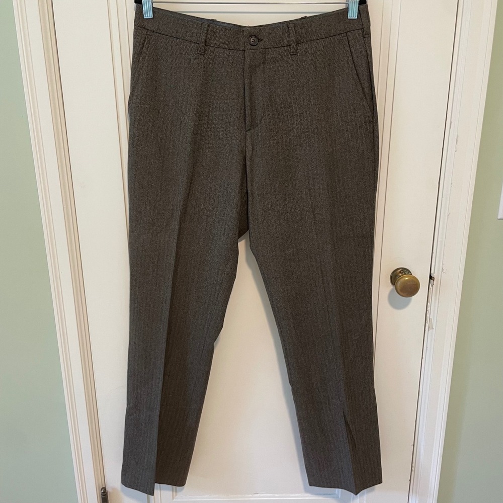 Bonobos Brown Italian Wool Straight Fit Dress Pants 34x32